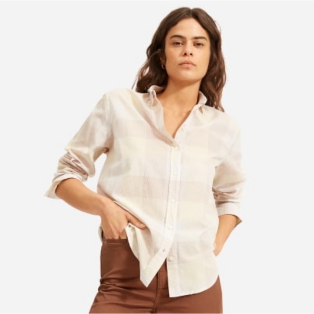 Everlane Relaxed Air Plaid Long Sleeve Shirt 2 lightweight‎